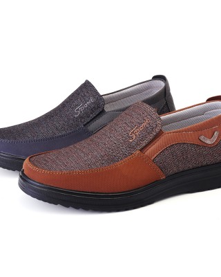 Men’s Casual Shoes Leather Round Toe Shoes Non  slip Breathable Outdoor Hiking Flat Shoes