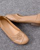 Women Brief Floral Pattern Cowhide Leather Round Toe Soft Sole Comfy Slip On Flats Women Brief Floral Pattern Cowhide Leather Round Toe Soft Sole Comfy Slip On Flats